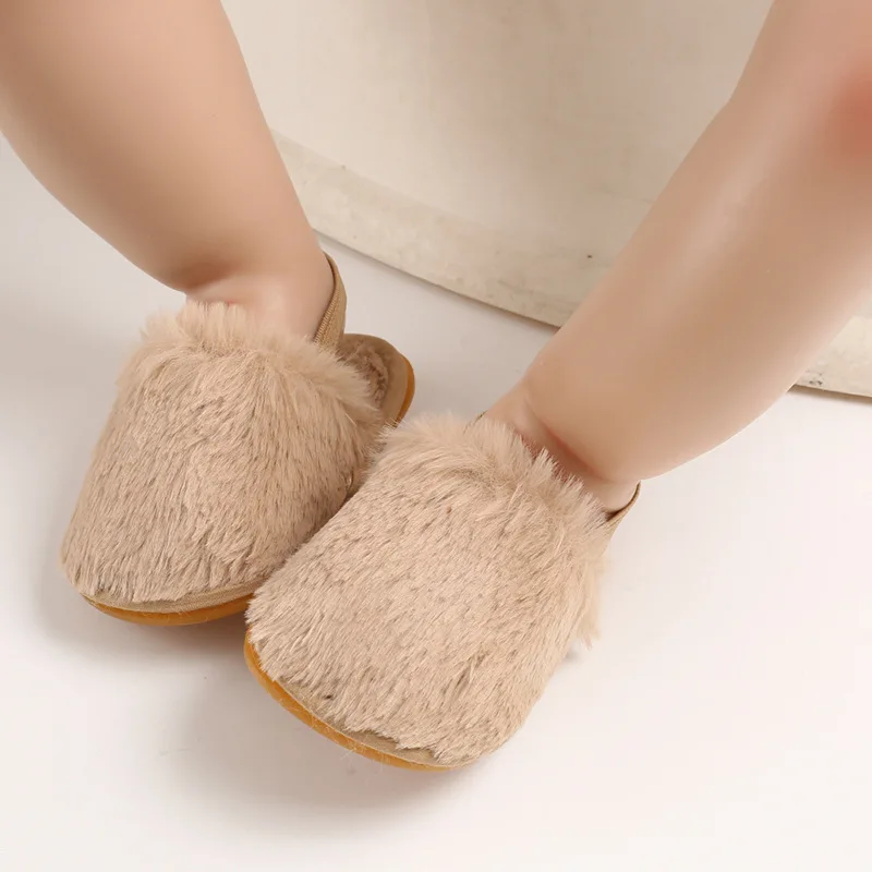 Демисезонная детская обувь От 0 до 1 года обувь для малышей Нескользящая детская обувь на резиновой подошве меховые тапочки обувь принцессы