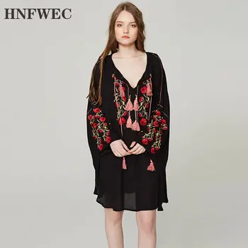 

Thin Perspective Dress 2020 Autumn Tassel Plus Size Pullover Plus Size Drawstring Elegant Loose Elegant Dress S441