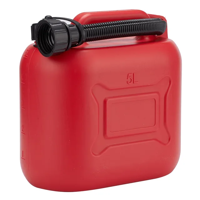 Bidón de repuesto de plástico rojo para latas de gasolina de coche, tanques  de combustible, contenedor de aceite de gasolina, 5l - AliExpress