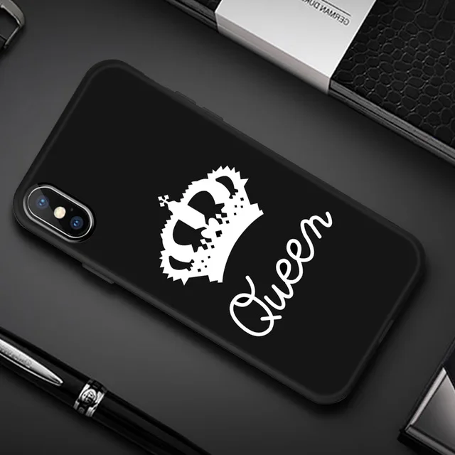 Чехол boss love queen king star sky, Жесткий ПК, черные пластиковые чехлы для телефонов iphone 7 6s 6 8 plus 10 x xs max xr 5 5S se, чехол - Цвет: HARD PC black boss