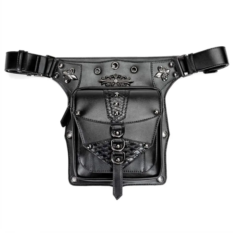 2019 Waterproof Steampunk Tactical Motorcycle Bags Waist Pack Bag Women Leather Unisex