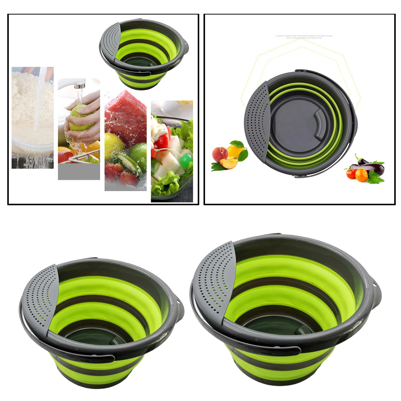 Collapsible Plastic Bucket Foldable Round Tub Portable Fishing Water Pail Space Saving Storage Indoor Outdoor Waterpot