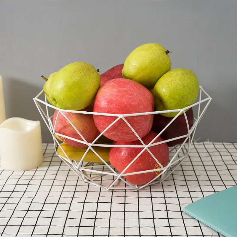 

Northern European-Style Creative Iron Art Storage Basket Fruit Basket Simple Fruit Plate Living Room Home Snacks Storage Basket