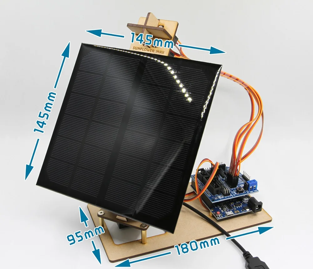 Programa Arduino Solar inteligente rastreador se puede utilizar para el teléfono móvil de carga de poder proyecto de generación de células madre piezas de juguete