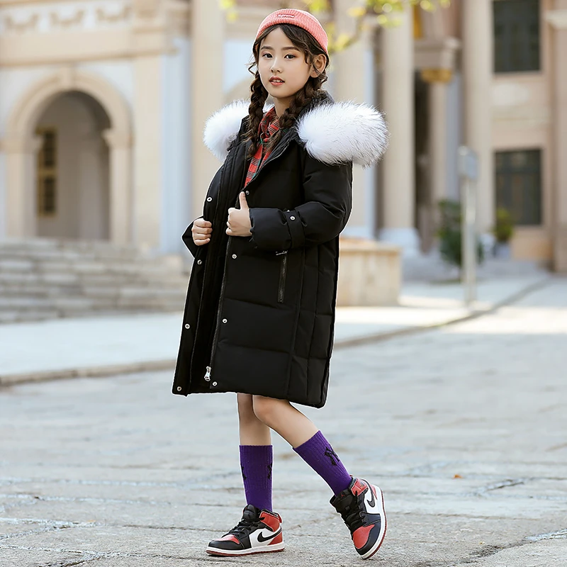 

HSSCZL Girls duck down jackets 2019 new winter thicken outerwear overcoat girl down coat child fashion warm children's clothing