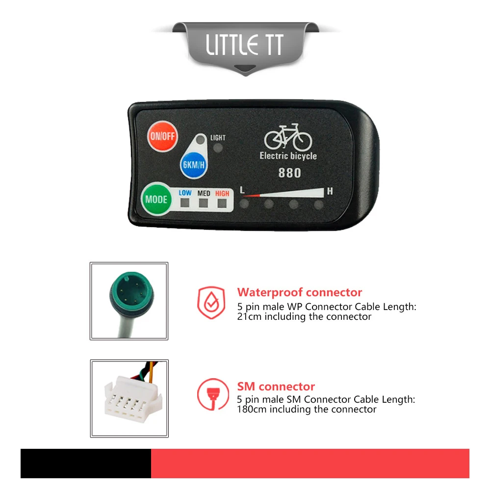 EBike LCD Display 36V 48V LED880 Electric Bike Display for KT Controller Bike Control Panel Bicycle Accessories
