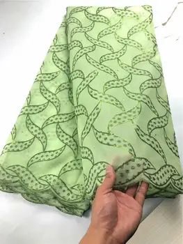 

african Embroidery organza Lace 2020 Nigerian Sequences Lace African Sequins Fabric French mesh Lace Fabric 5yards