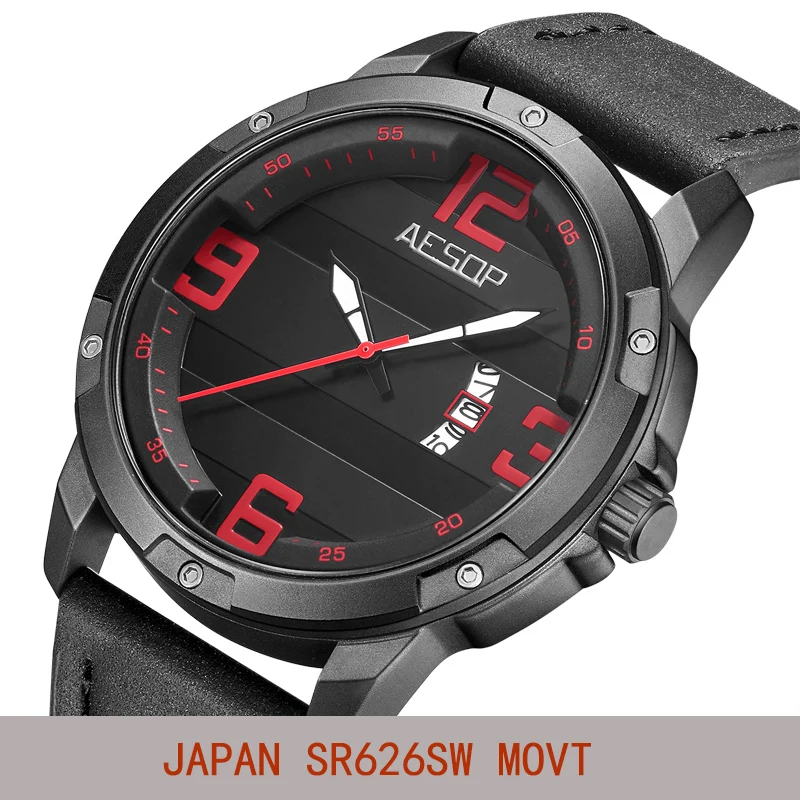

Japan Movement Quartz Watch Men Top Brand Luxury Watches Fashion Waterproof Clock Men Leather Sport Watch relogio masculino