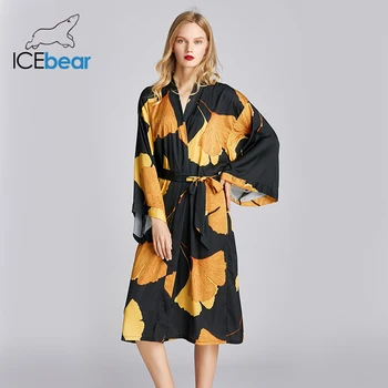 

icebear summer 2020 new pajamas ladies spring and summer nightgown mid-length plus size morning gown women's home wear SY-1503