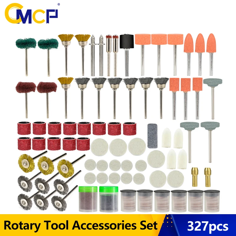 

CMCP Rotary Tool Accessory Set 327pcs For Dremel Drill Grinding Polishing Sanding Wood Metal Engraving Power Tools