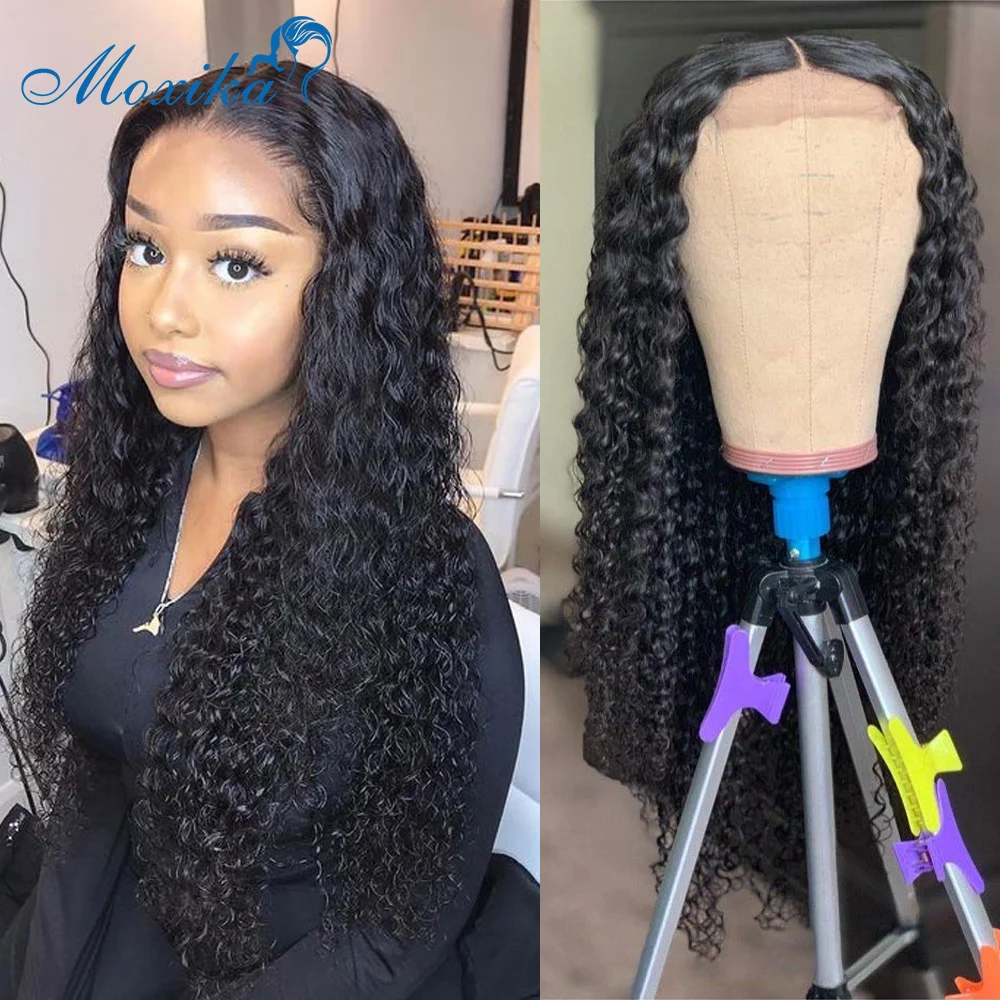 

Curly Human Hair Wigs 4X4 Closure Wig 150 Density Brazilian Afro Curly Lace Closure Wig Pre Plucked Remy For Black Women Wigs
