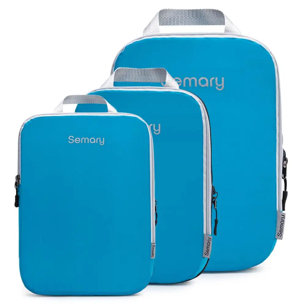 

Nylon Packing Cubes Travel Bag System Durable 3 Pieces Set Large Capacity Of Bags luggage organizer Wholesale