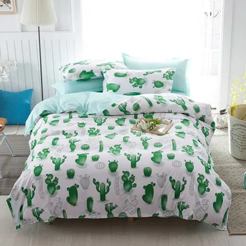 

Cactus Plant Printing Bedding Article 4Pcs Set Bedspread Quilt Cover Pillow Cover Soft and Comfortable Skin-Friendly