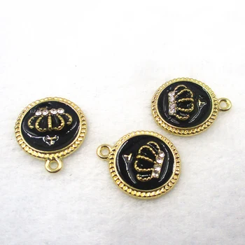 

10pcs/set 16mm crown charm enamel charm for jewelry making fashion charm earring pendant metal charm Making Findings XL430