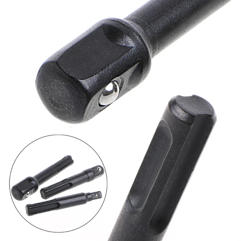 

3 Pcs SDS Plus Drill Socket Driver Set 1/4\" / 3/8\" 1/2\" Chuck Adaptor L4MF