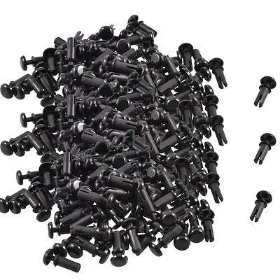 

300 Pcs PCB 8.5mm Push in Height Nylon Clips Fasteners Rivets Black
