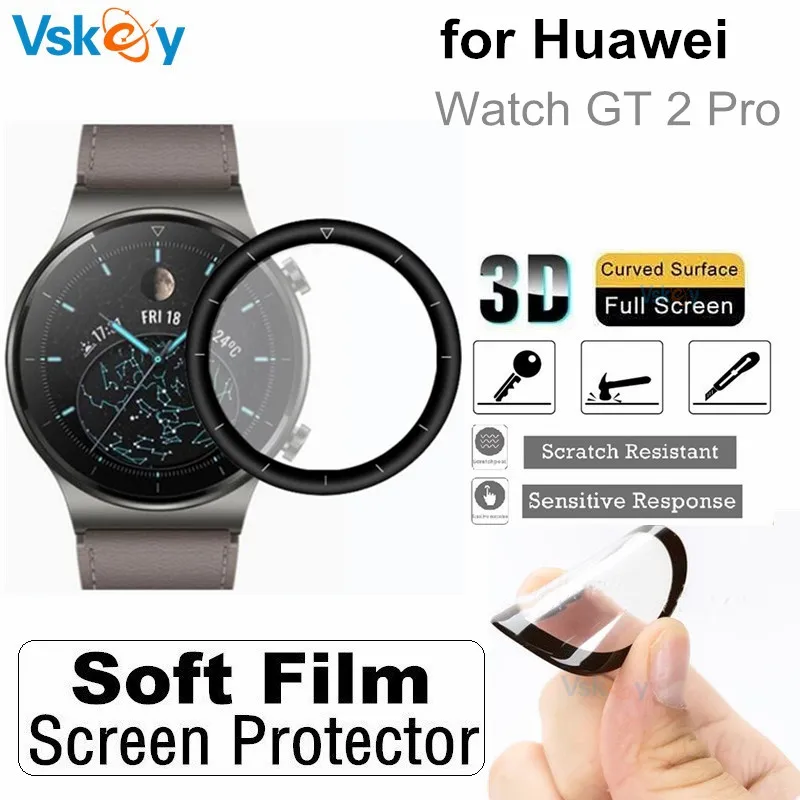 100PCS 3D Curved Soft Screen Protector for Huawei Watch GT 2 Pro Full Cover Smart Watch Protective Film (Non Tempered Glass)