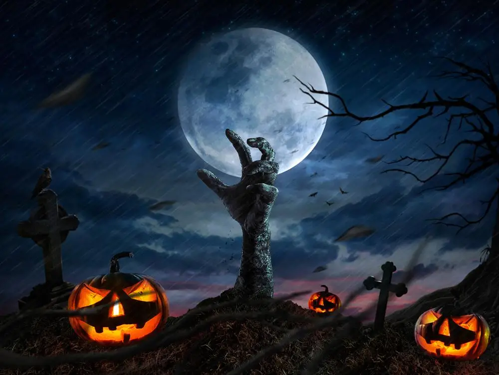 Cenário fotográfico de halloween de alta qualidade, floresta assustadora,  graveyard, bruxa, plano de fundo noturno, retratos para adultos e bebês,  estúdio de fotografia - AliExpress