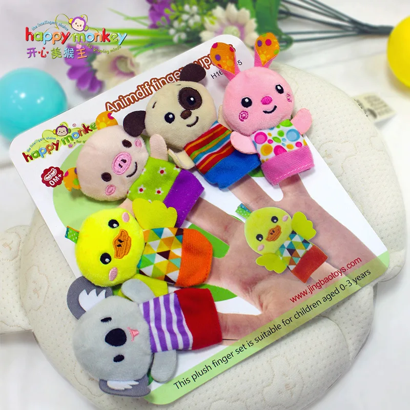 Happy monkey Infant пальчиковые куклы игрушка новорожденных Одежда для родителей и ребенка интерактивные пальцев рук Кукольный успокаивающие игрушки