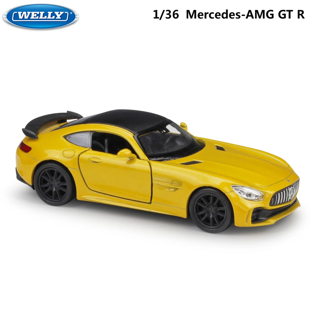 WELLY 1:36 литая модель игрушечного автомобиля Mercedes AMG GTR гоночный автомобиль