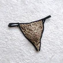 Men Sexy Leopard Thongs Panties Sissy Pouch G-String Bikini Underwear Underpants Briefs Low Waist Temptation Embroidery Lingerie