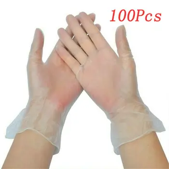 

Anti-fog Anti-virus 100 PCS Disposable Vinyl Gloves Laboratory Medical PVC Non-Sterile Food Safe Allergy Free Household Gloves
