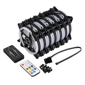 

Computer PC Case Fan RGB Adjust LED Fan Quiet Remote Computer Cooler Cooling RGB Case Fans (7PCS+1 Controller)