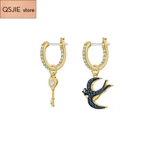 Высокое качество SWA. { стиль} таинственные асимметричные серьги Ласточки