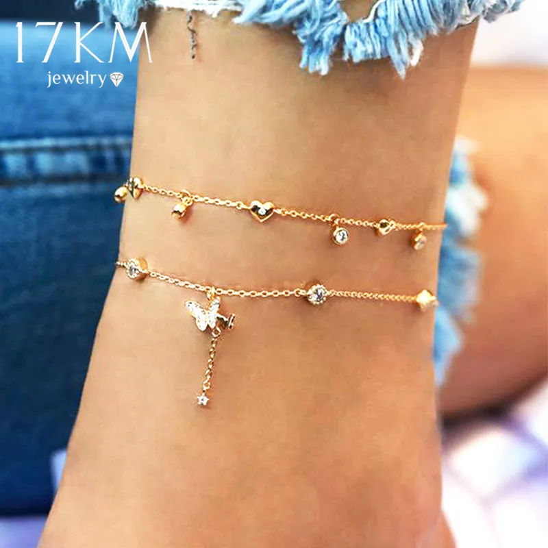 17KM Bohemian Butterfly Anklets for Women Multilayer Crystal Anklet 2020 NEW Foot Bracelet on Leg Beach Turtle Anklet Jewelry 17KM Bohemian Butterfly Anklets for Women Multilayer Crystal Anklet 2020 NEW Foot Bracelet on Leg Beach Turtle Anklet Jewelry