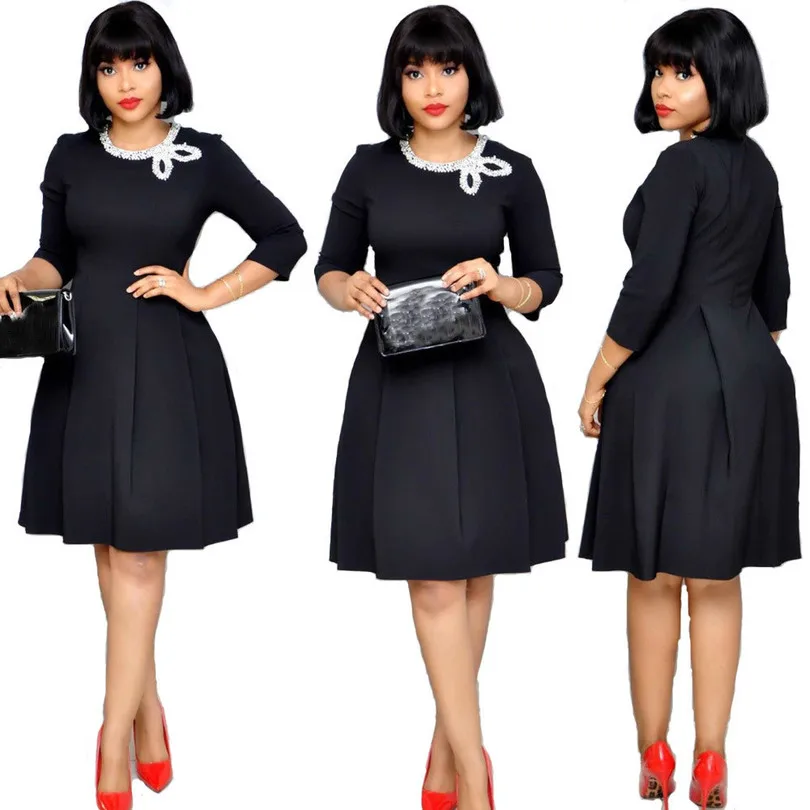 

African Dresses for Women Dashiki Pearl African Clothes Bazin Riche Ankara Africa Dress Fashion Elegant African Skirt Clothing