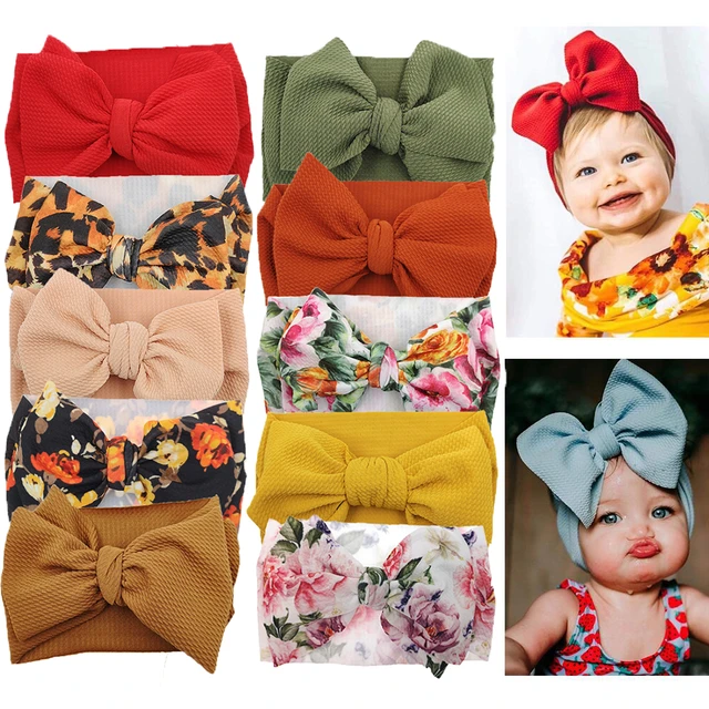 Bandeaux et nœuds pour bébé fille, accessoires pour cheveux en nylon pour  nouveau-nés et tout-petits (10 pièces)Bandeaux pour bébés filles 10 pièces  