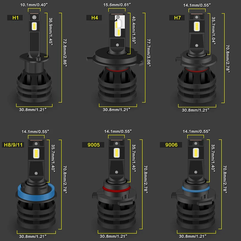 2 шт. Автомобильные светодиодные лампы 9005 лм 9006 К 55 Вт 12 В|Передние LED-фары для авто|