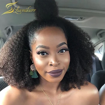 

13X6 Pixie Cut Invisible 150% Short Bob Wig Blunt Afro kinky Curly Wig Lace Front Human Hair Wigs With Baby Hair Preplucked Remy