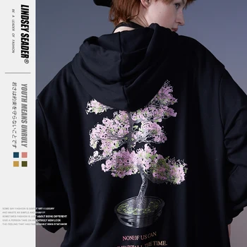 

Lindsey Seader Men Hip Hop Hoodie Sweatshirt 2020 Flora Tree Hoodie Streetwear Casual Black Hooded Pullover Cotton Autumn Hoody