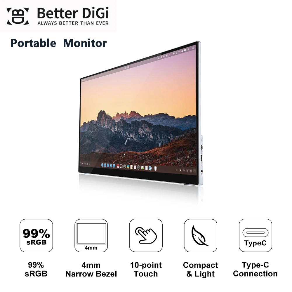

Portable display monitor notebook mobile Phone expansion touch Screen 13.3" for PC switch game PS4 projection monitor BetterDiGi