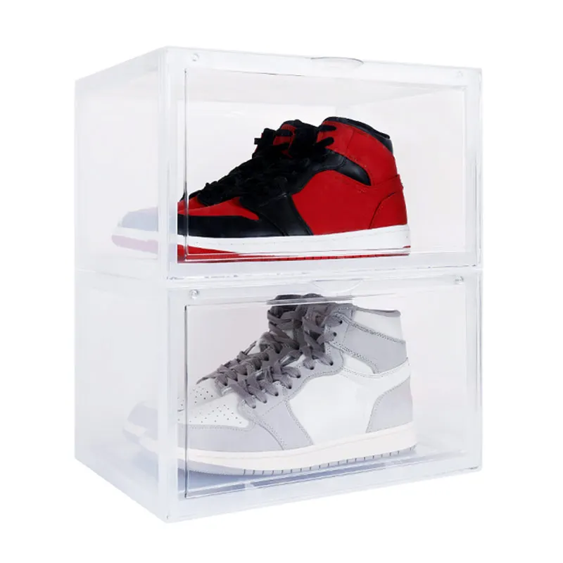 Коробка для обуви дисплей коллекция коробка для хранения Прозрачный обувной кроссовки ящик для хранения Стиль Акриловая Обувная коробка VJ-Drop