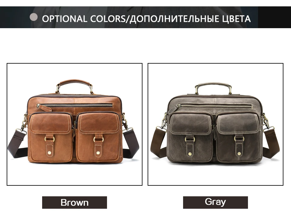 Men computer Bag Men's Genuine Leather Office Bags Men 13.3 Laptop Leather Business Briefcase Luxury Handbags for macbook air 13
