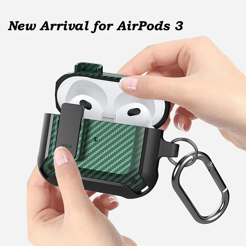 KIQ Armor AirPods Case Cover Hard Protective Cover w/ Keychain for