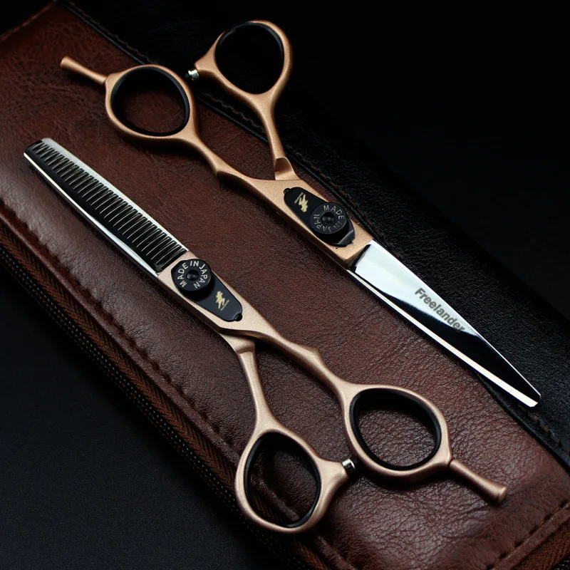6" 17.5cm Stainless gold Handle barber Straight Shears Thinning Shears Pet Scissors Grooming Scissors Professional Dog Scissors