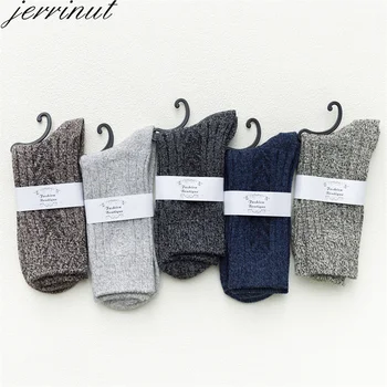 

5 pairs Men Thick Warm Winter Socks Solid color Casual Cotton Wool Socks White Black Cashmere Fashion High quality Business Sock