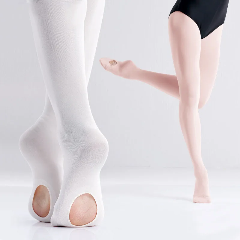 Convertible Tights Slim Dance Stockings Ballet Pantyhose Dancewear Kids Adult KJ