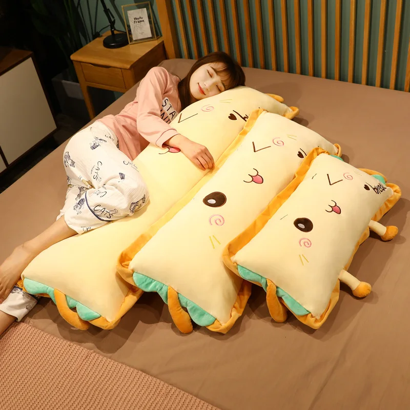 20~110cm Long Bread Pillow Stuffed Like Real Sesame S Cheese Denmark Toast  Chopped Green Onion Sleeping Hug Support Leg Gift - AliExpress