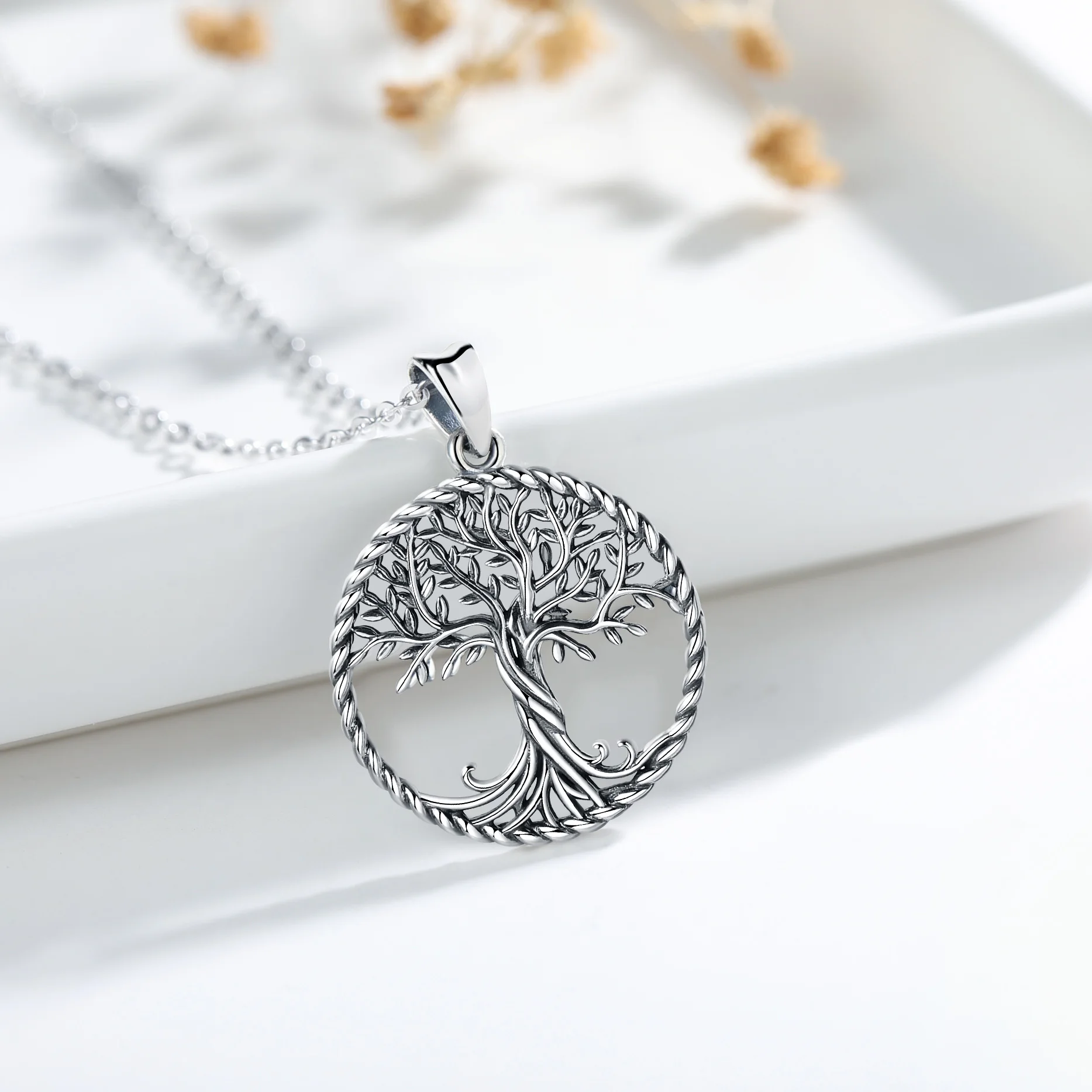 Buy Silver Oak Tree Necklace, Tree Jewelry, Hammered and Engraved Silver  Coin Online in India - Etsy