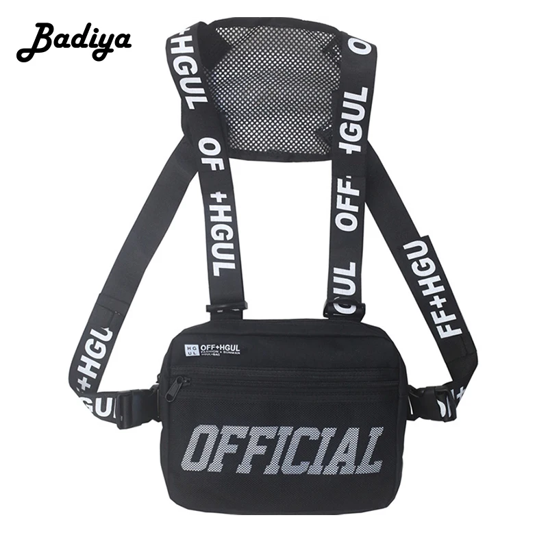 

Hip Hop Tactical Chest Pack for Men and Women Multifunctional Oxford Waterproof Vest Chest Bag Square Waist Streetwear Bags