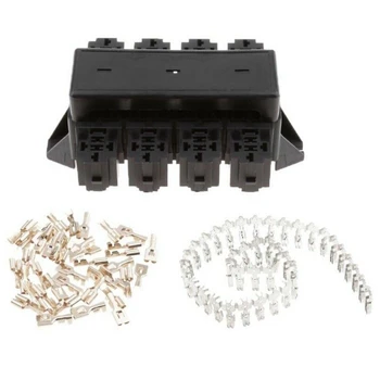 

New Black Car 20-Way Blade Fuse Holder 8-Way Relay Socket Fusebox Distribution Block Circuit Breaker Automotive Relay Fuse Holde
