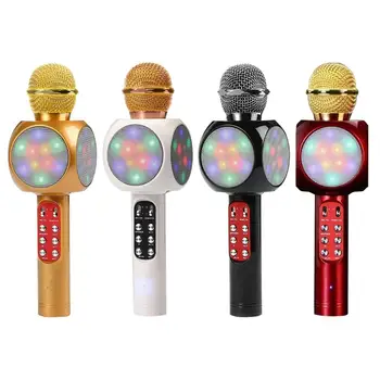 

Home Karaoke Wireless Bluetooth Colorful LED Speaker Condenser Microphone Mic