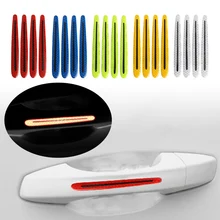 4 Pz/set Maniglia Della Portiera Riflettente Universale Graffi Adesivo di Protezione di Sicurezza di Avvertimento Riflettente Pellicola Decal Car Styling