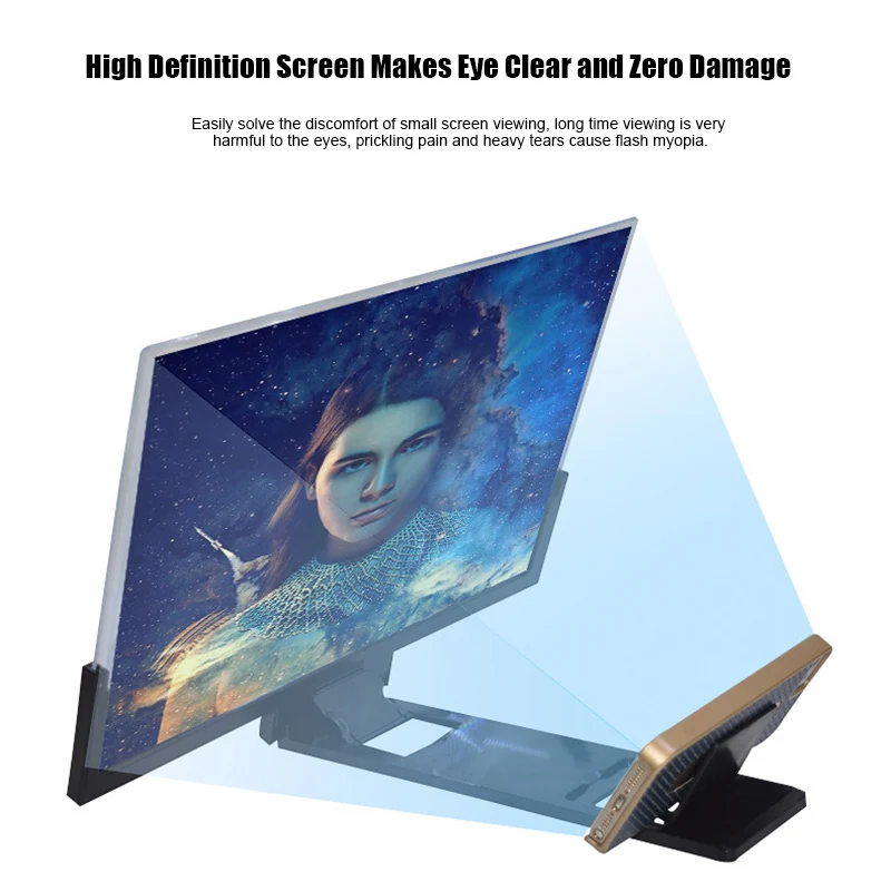 

14 Inches 3D HD Phone Screen Magnifier Smart phone Amplifier Bracket Movie Video Enlarger Screen Car Bracket Accessories