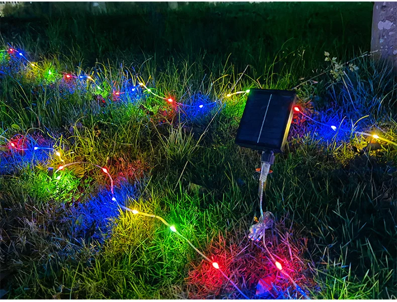 New Third-Generation Smart And Efficient LED Remote Control Solar Panel Christmas Outdoor Waterproof Copper Wire String Lights outdoor solar lights for house