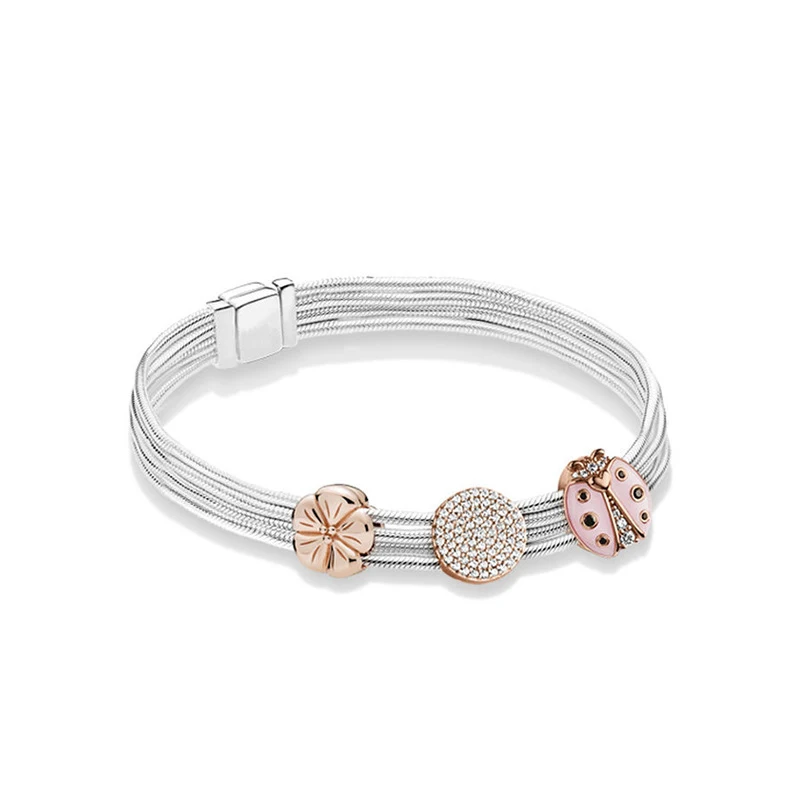 21CM Latest Style Fresh Pastoral Style The Finished Product Bracelet Insects Flowers - Окраска металла: 21CM